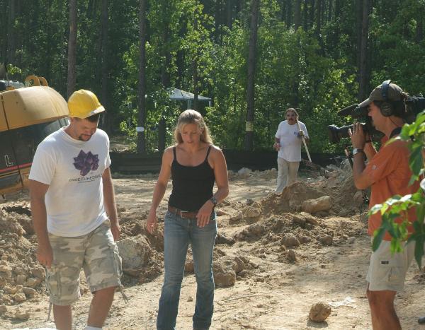 Becky Worley vising Rodney Moore's Amethyst Mine 