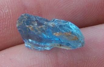aquamarine facet rough from the hogg mine