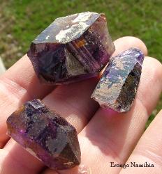 Amethyst crystals from Erongo Namibia that are gem quality facet rough