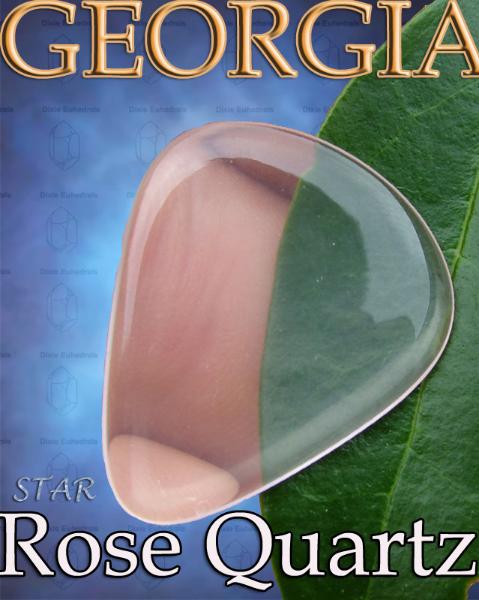 Rodney Moore's hogg mine star rose quartz carved into a stone guitar pick
