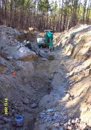 this photo from 01-13-2004 shows the first time heavy equipment was taken to jxr